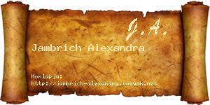 Jambrich Alexandra névjegykártya